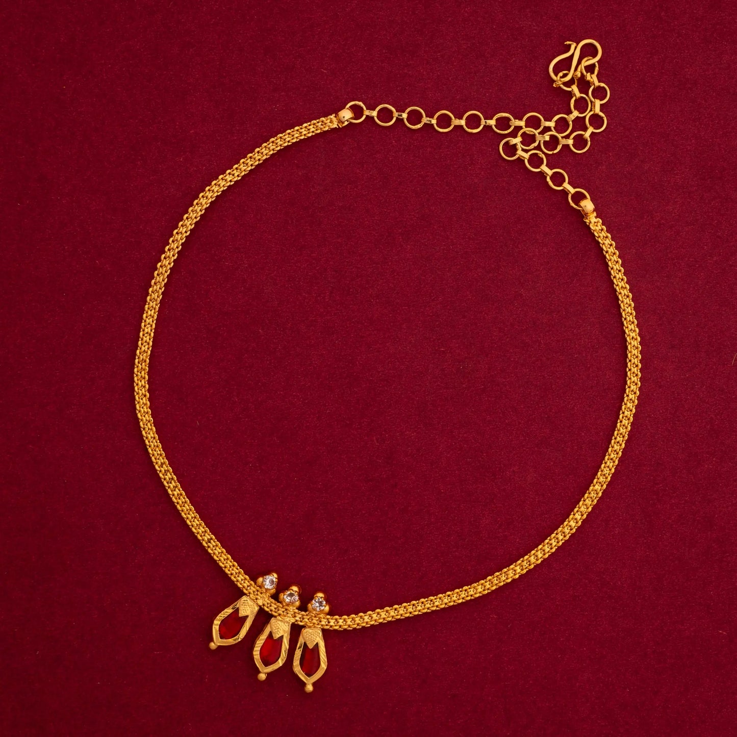 THREE PETELS NAGAPADAM NECKLACE N49 NAYAGOLD MERAGOLD