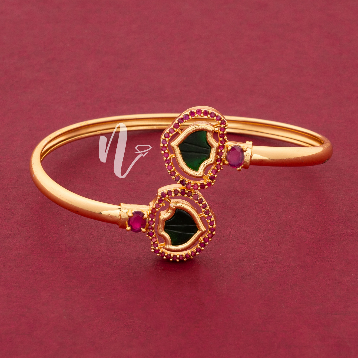 ADJUSTABLE BANGLE PALAKKA STONE B85 R