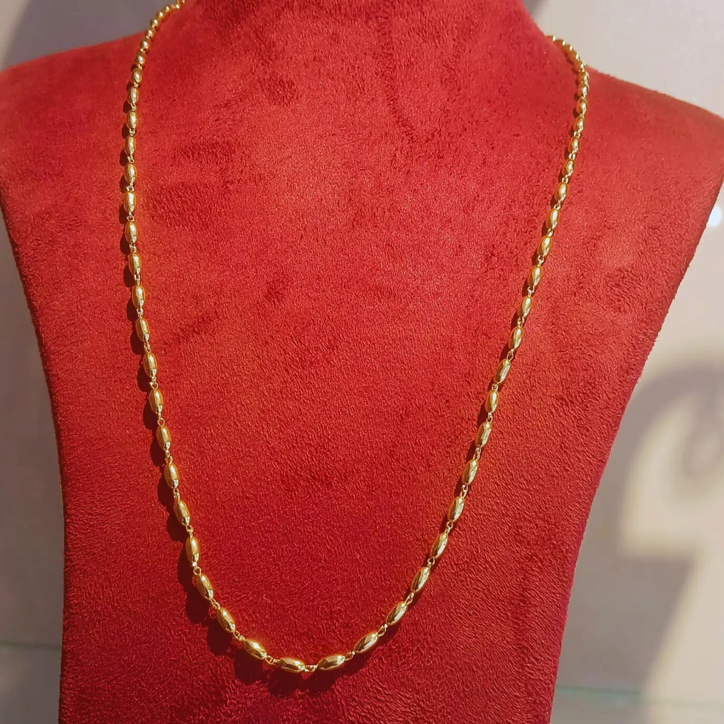 GOLD PLATED KERALA OVAL BALL CHAIN