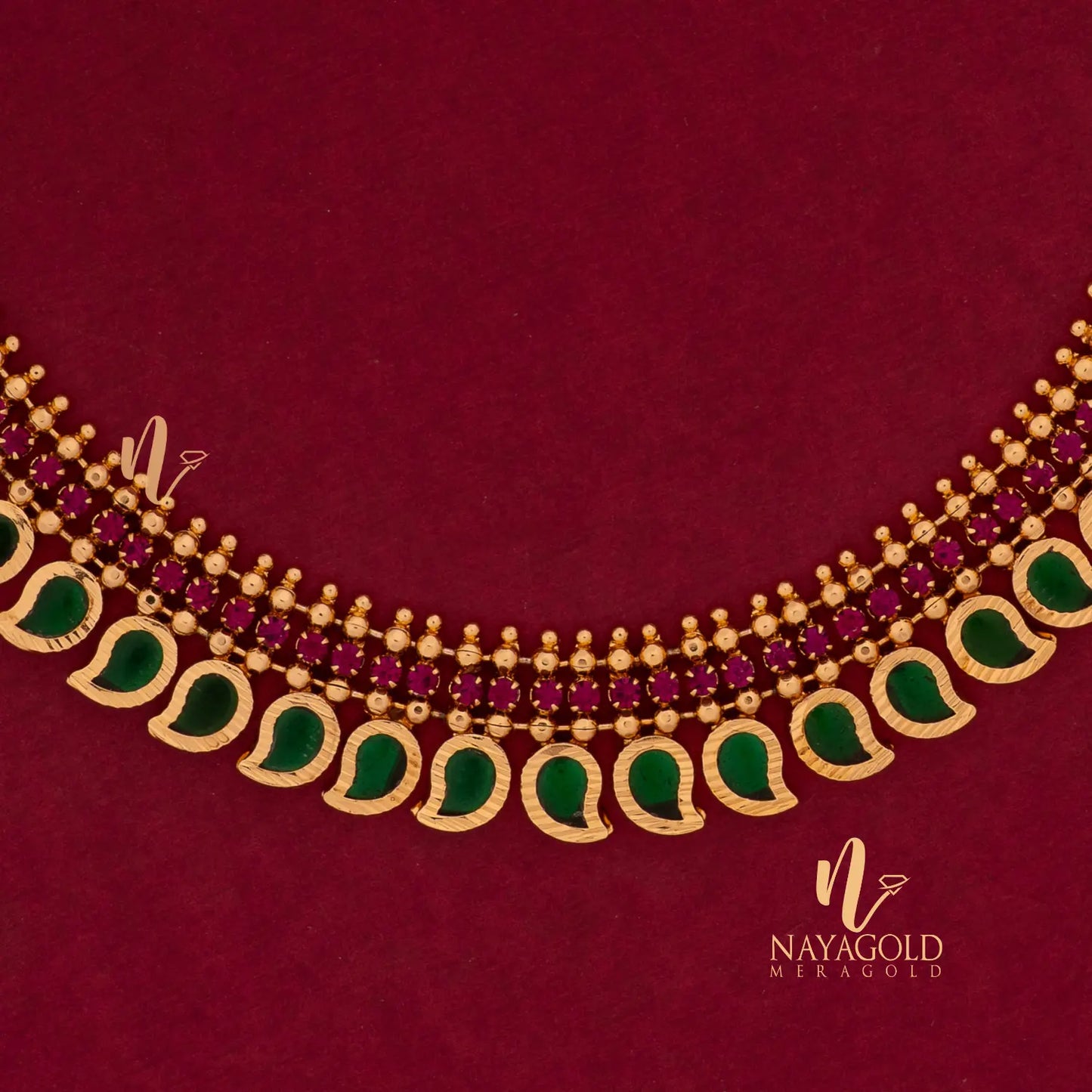 GOLD PLATED MANGO GREEN NECKLACE