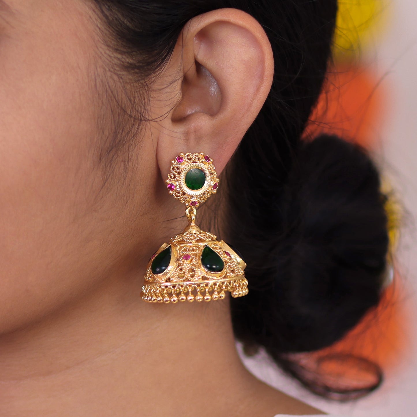gold plated jhumka