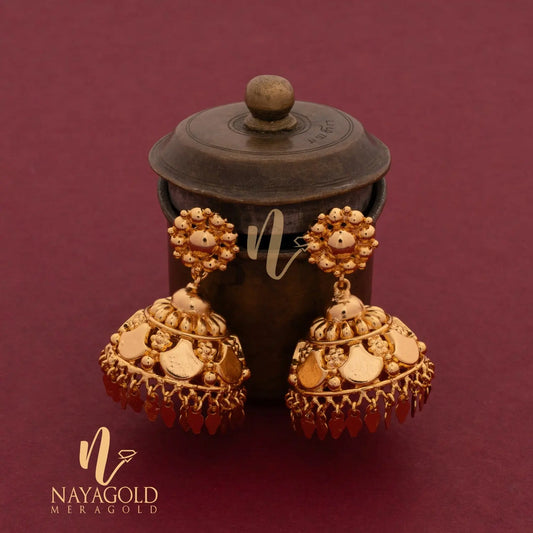 KERALA TRADITIONAL GOLD PLATED ELAKKATHALI JUMKA