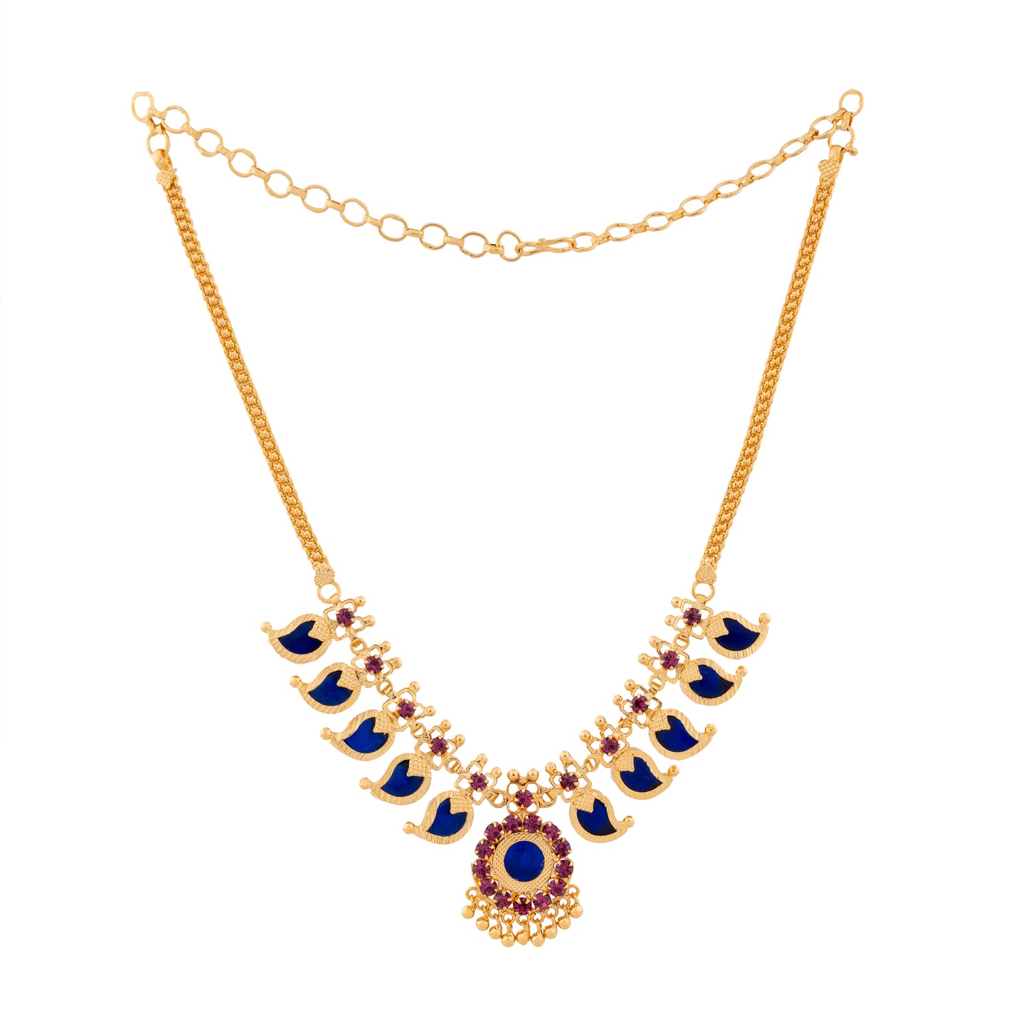 mango necklace five petels blue color