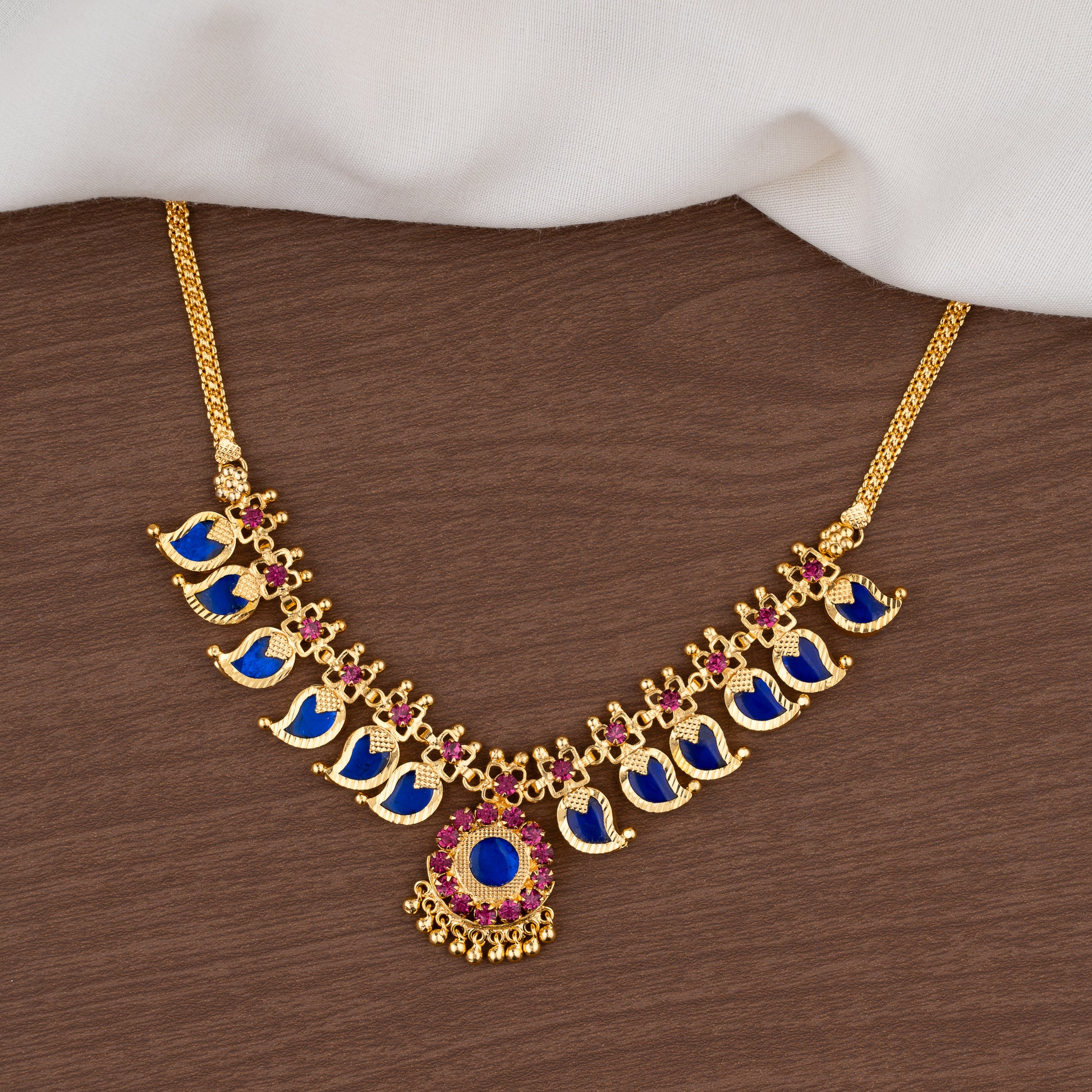 Mango necklace six petels blue
