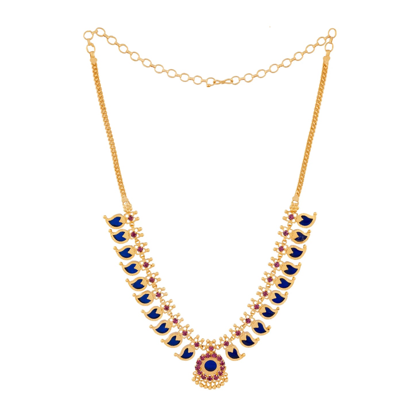 Mango necklace ten peels blue color