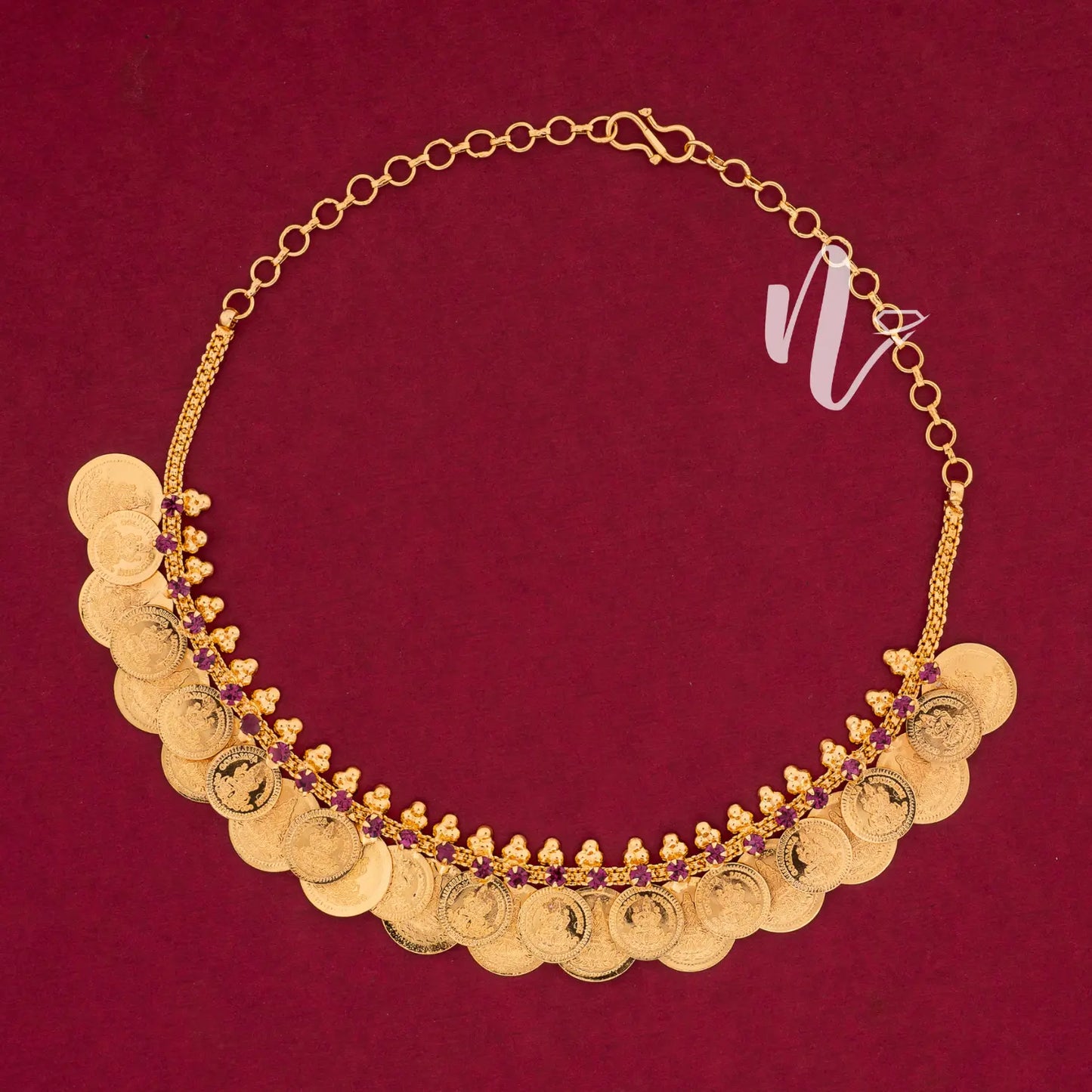 ADAKKU BIG AND SMALL NECKLACE N142 NAYAGOLD MERAGOLD