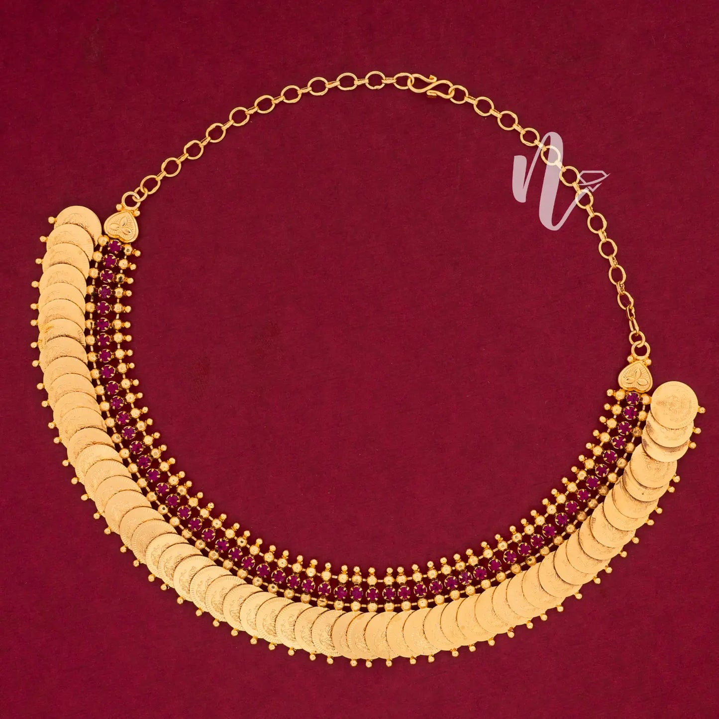 ADAKKU COIN NECKLACE N207 NAYAGOLD MERAGOLD