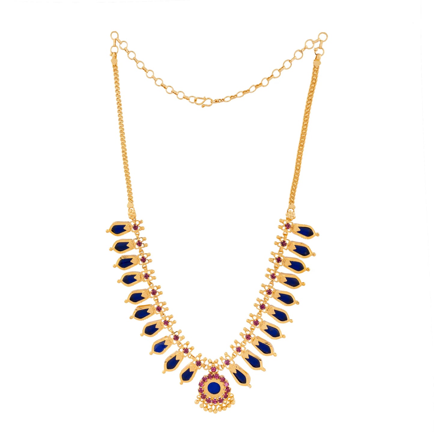 NAGAPADOM MALA 10 PETELS BLUE COLOR NAYAGOLD MERAGOLD