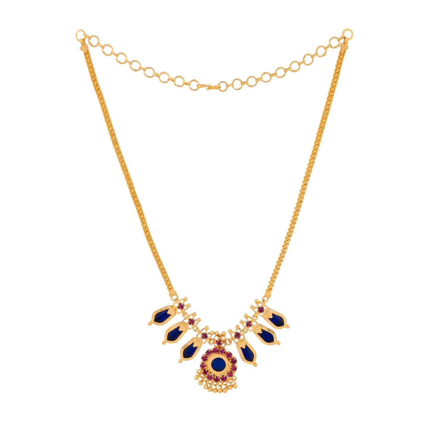 NAGAPADAM MALA 3 PETELS BLUE COLOR NAYAGOLD MERAGOLD