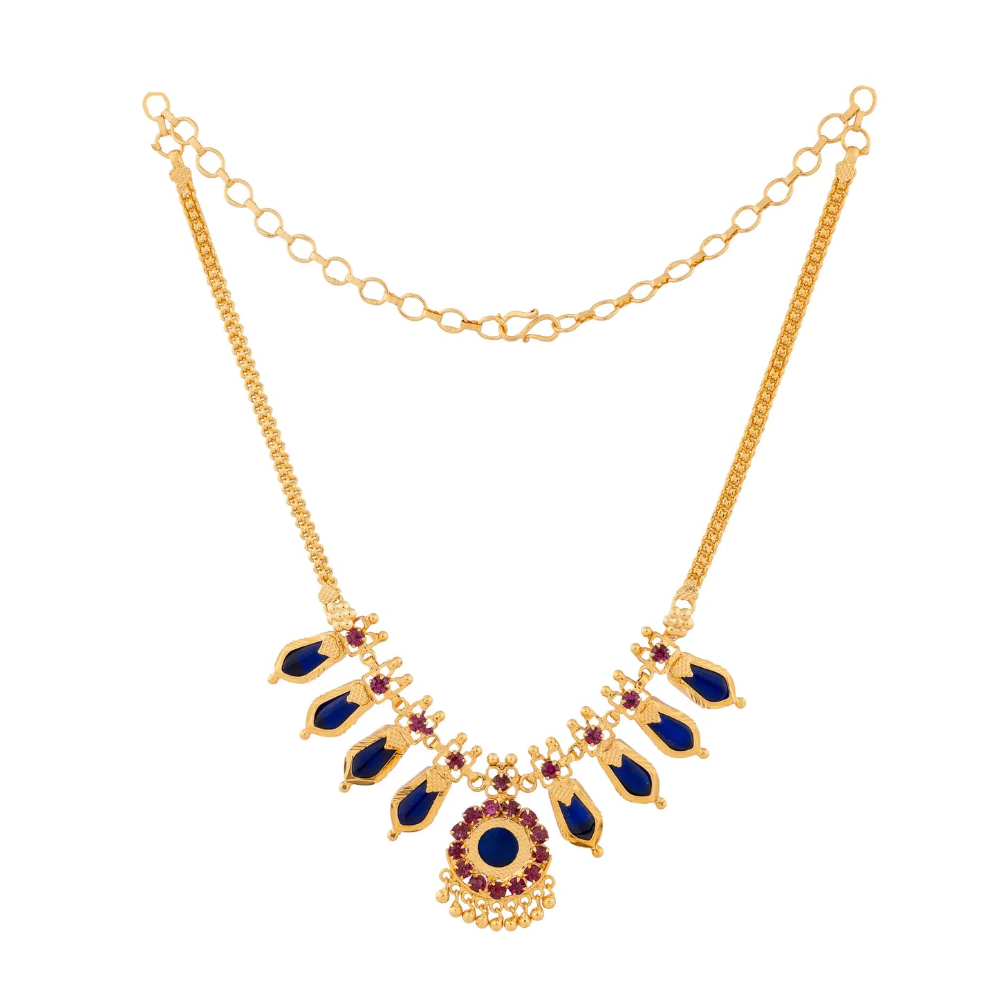 NAGAPADAM MALA 4 PETELS BLUE COLOR NAYAGOLD MERAGOLD