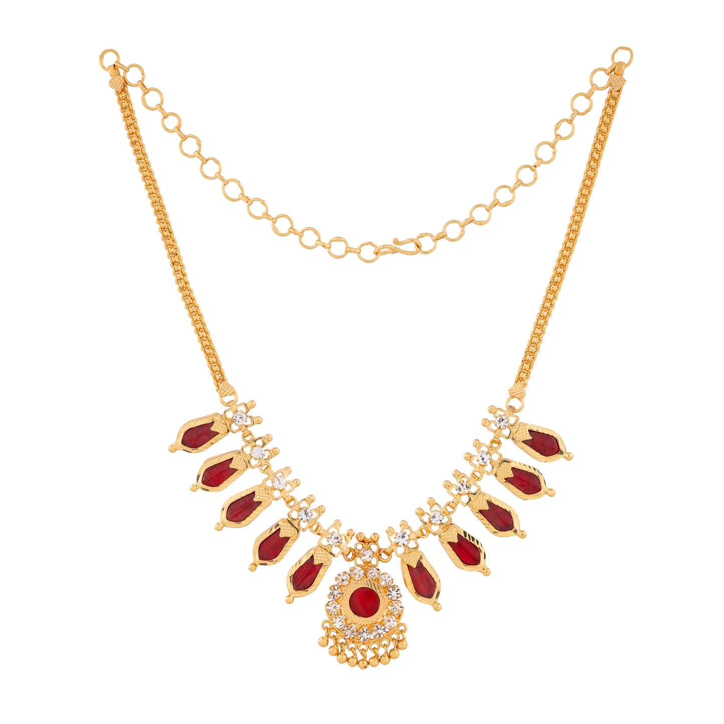 NAGAPADAM MALA 5 PETELS RED COLOR