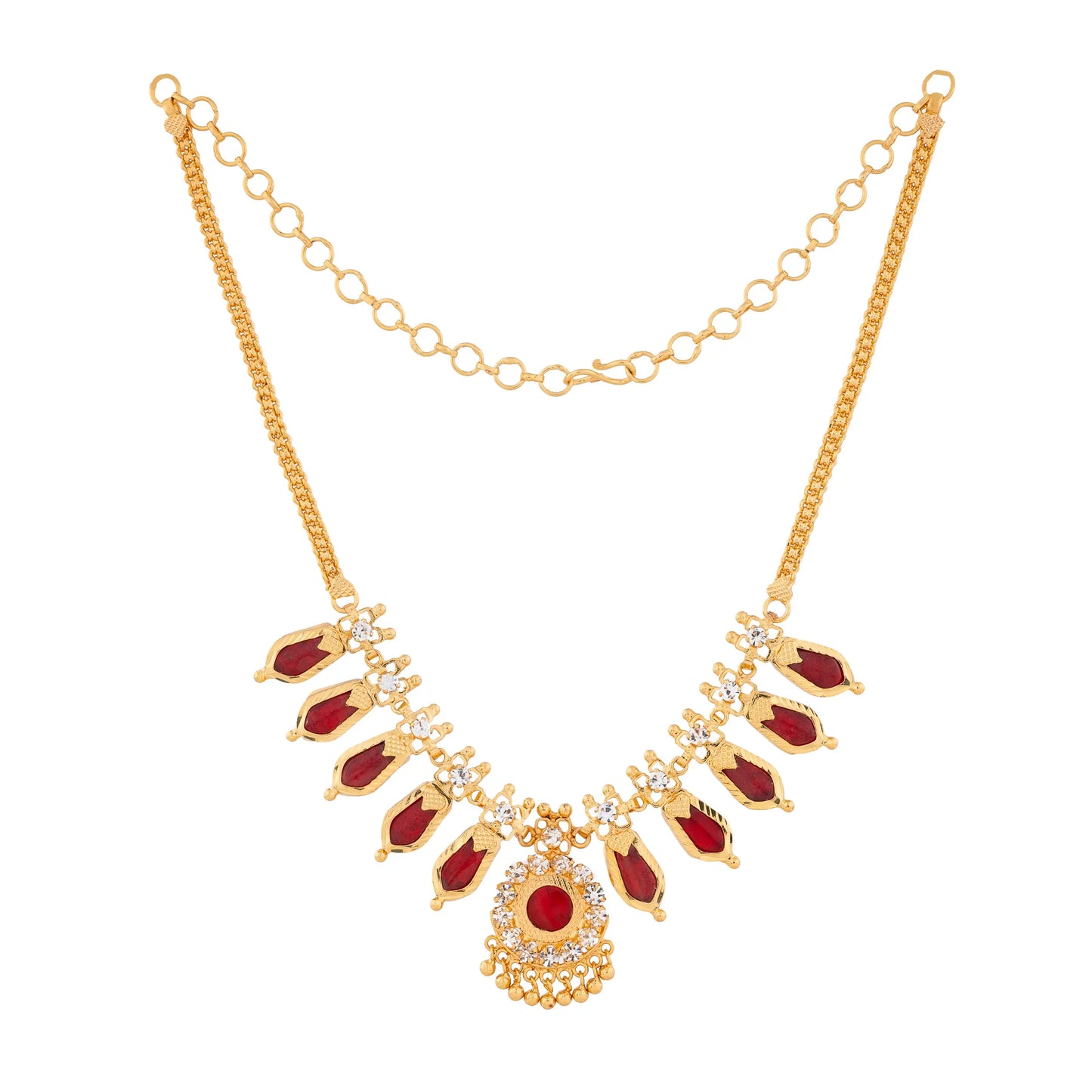 NAGAPADAM MALA 5 PETELS RED COLOR NAYAGOLD MERAGOLD