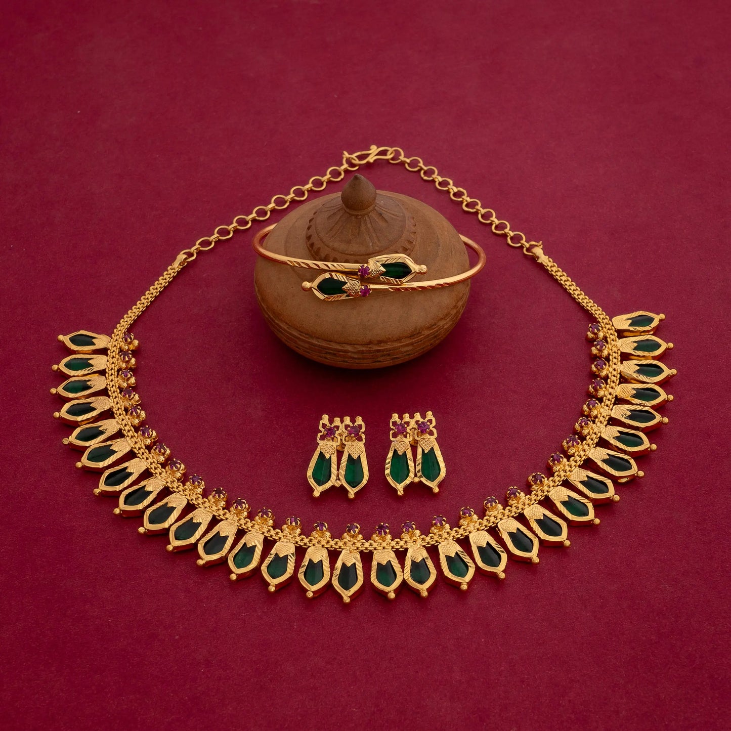 NAGAPADAM JEWEL SET JS02 NAYAGOLD MERAGOLD