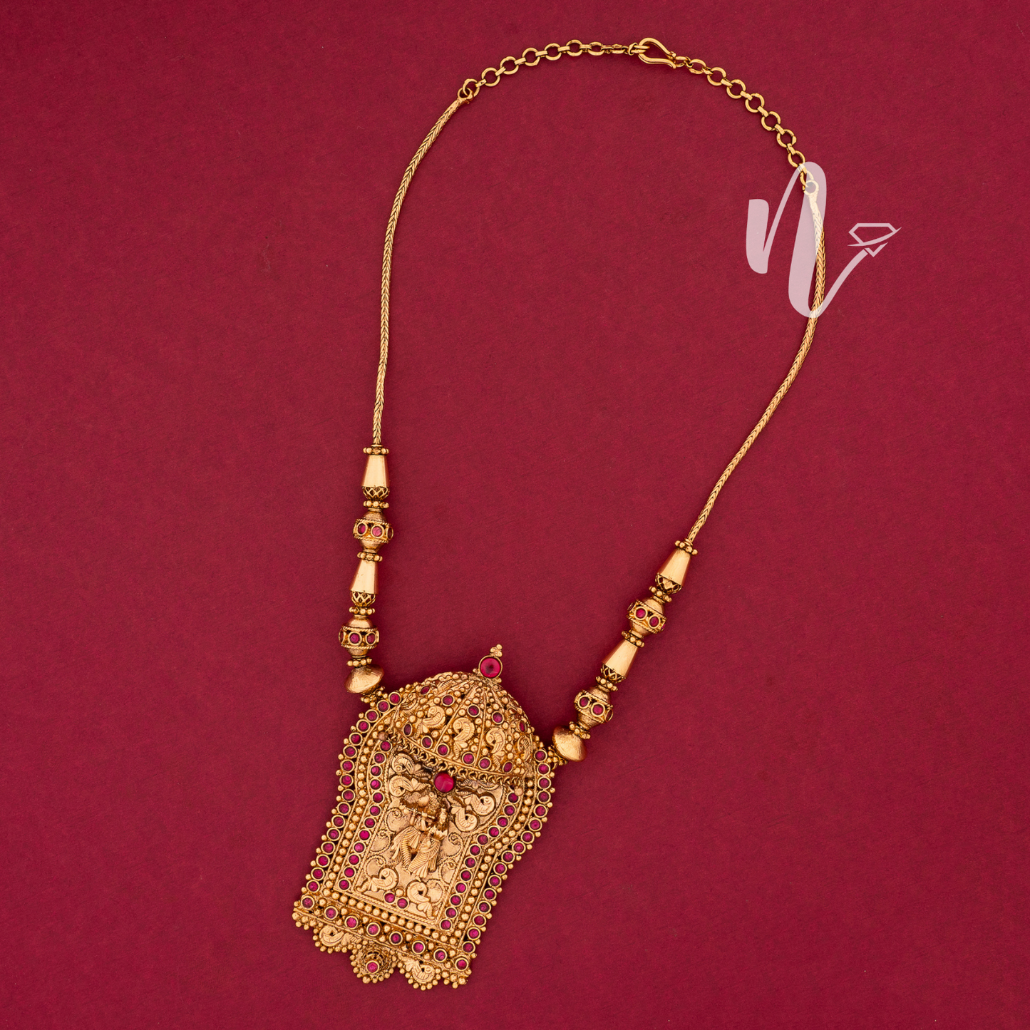 RADHA KRISHNA UMBRELLA NECKLACE N198