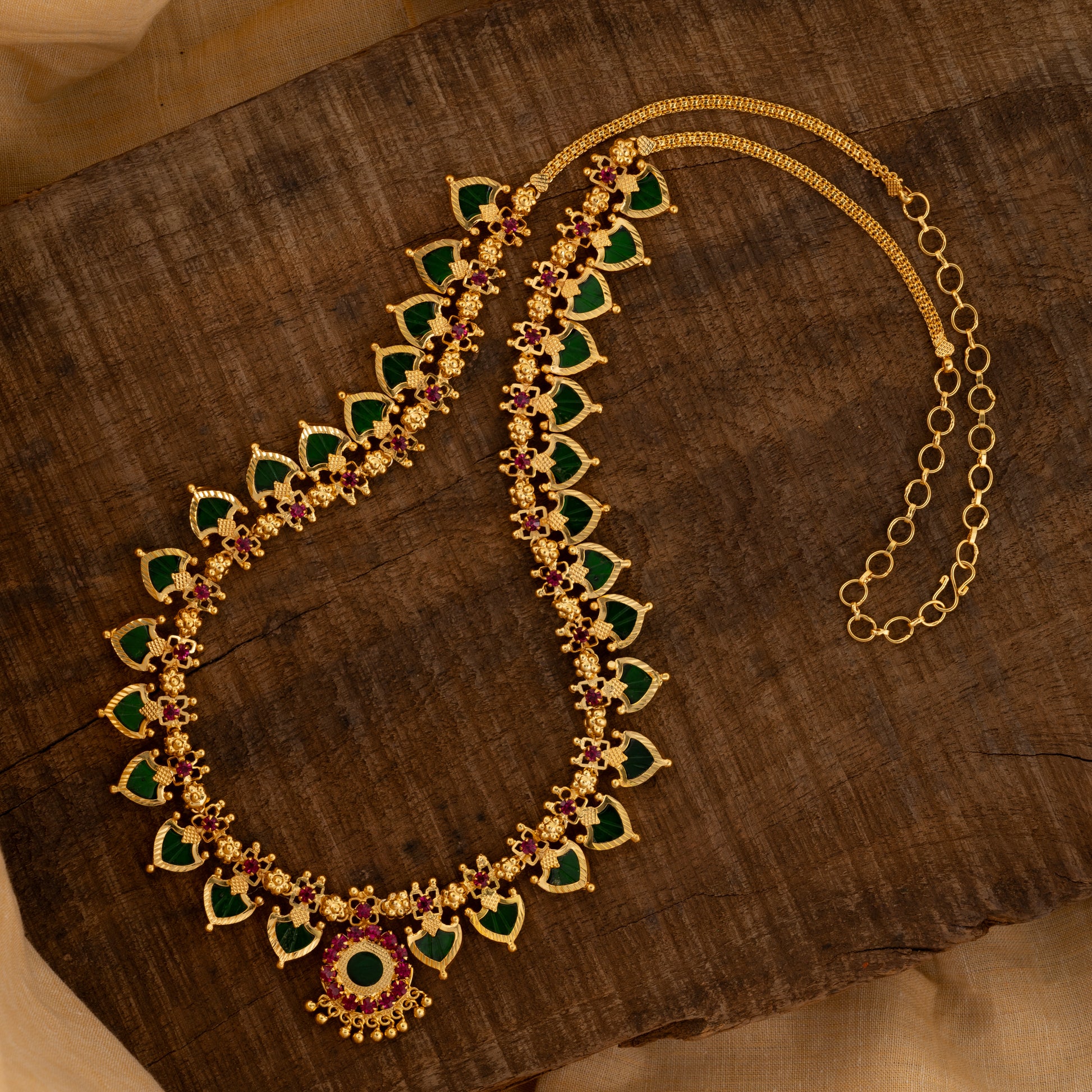 KERALA TRADITIONAL GREEN COLOUR PALAKKAMALA JEWELLERY