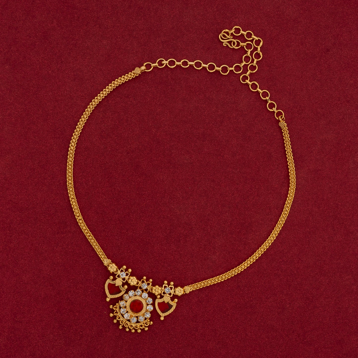 KERALA TRADITIONAL RED COLOUR PALAKKA MALA JEWELLERY