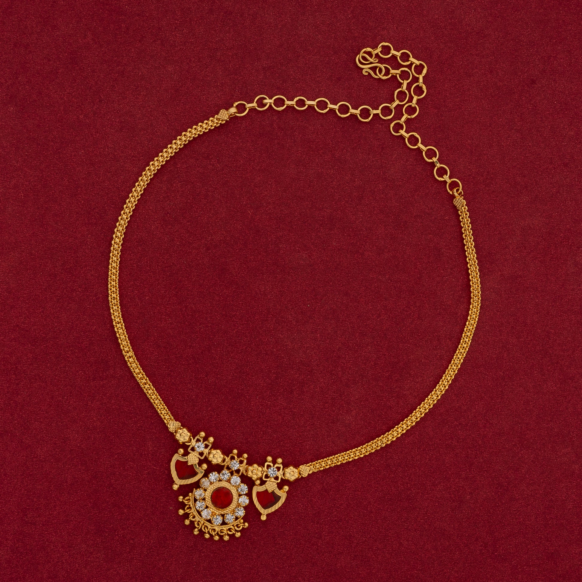 KERALA TRADITIONAL RED COLOUR PALAKKA MALA JEWELLERY