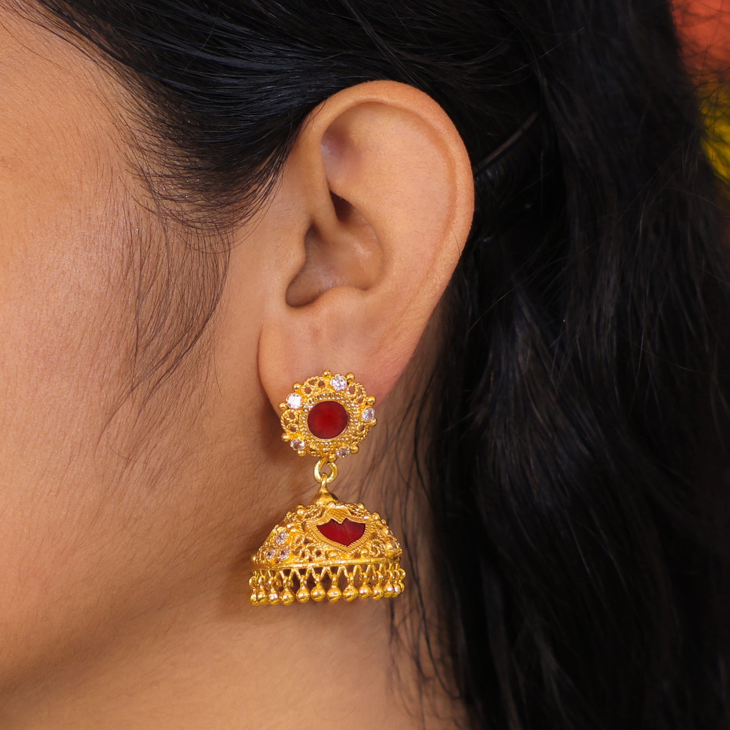 gold plated jhumka