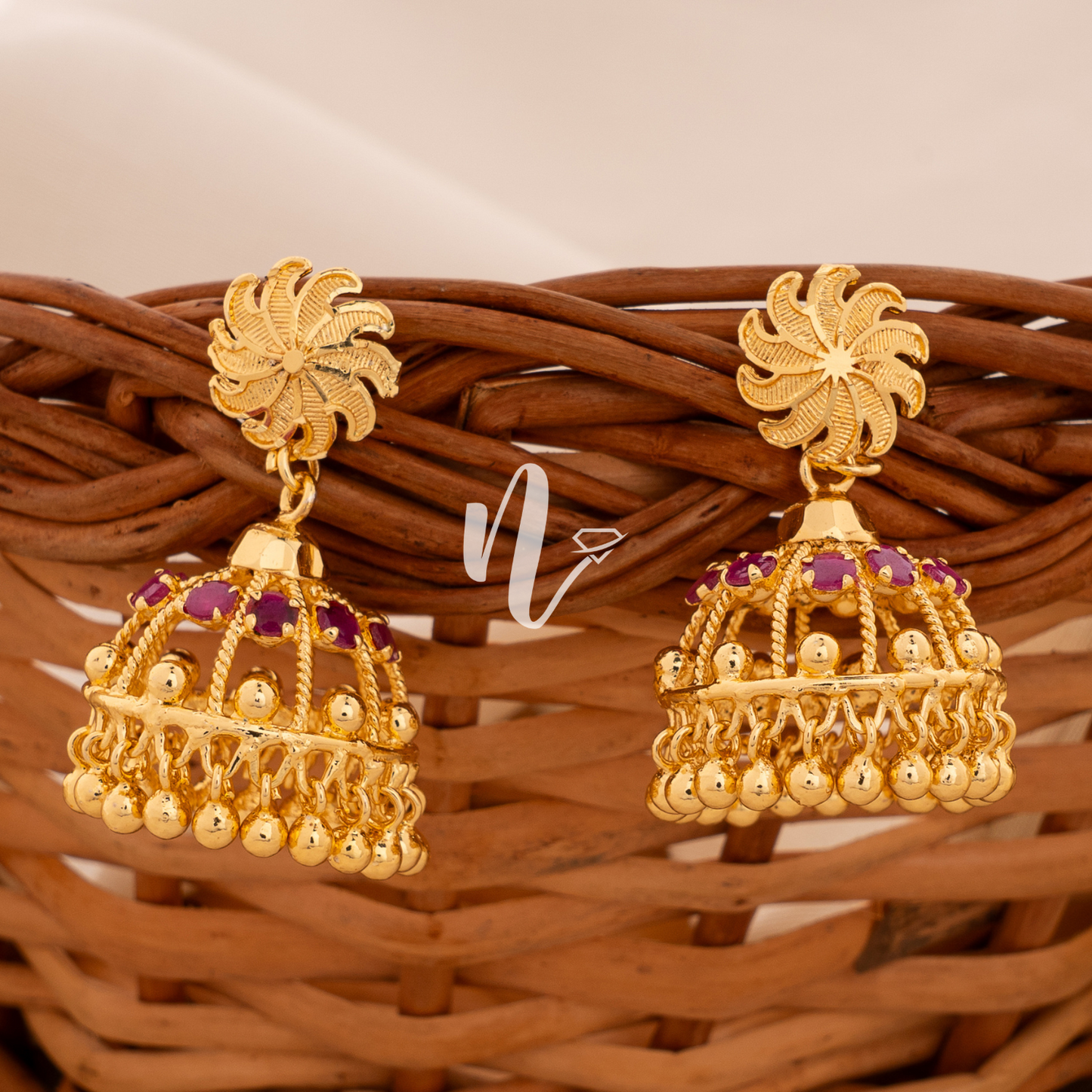 gold plated jumuka pink