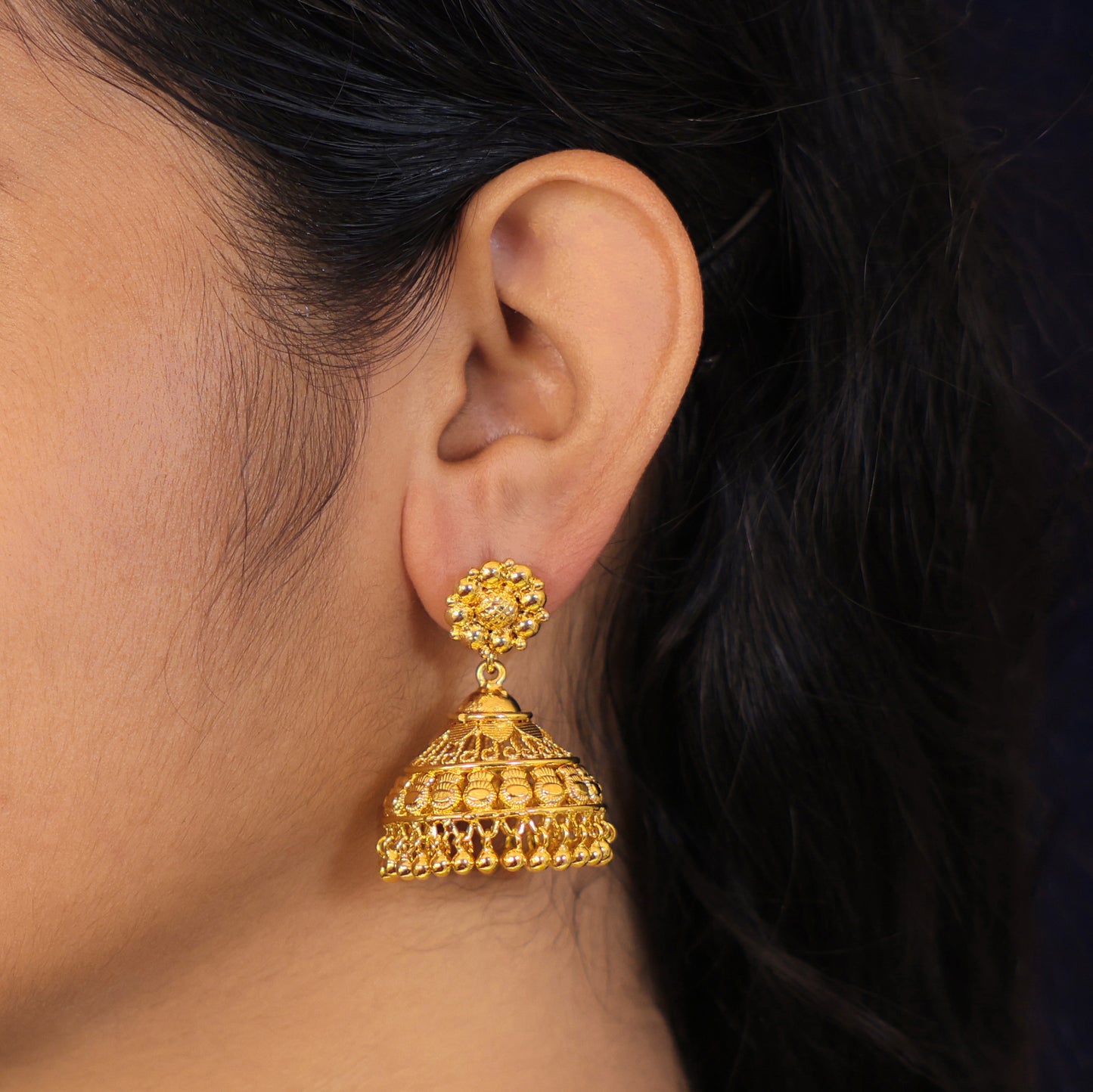 gold plated jhumka