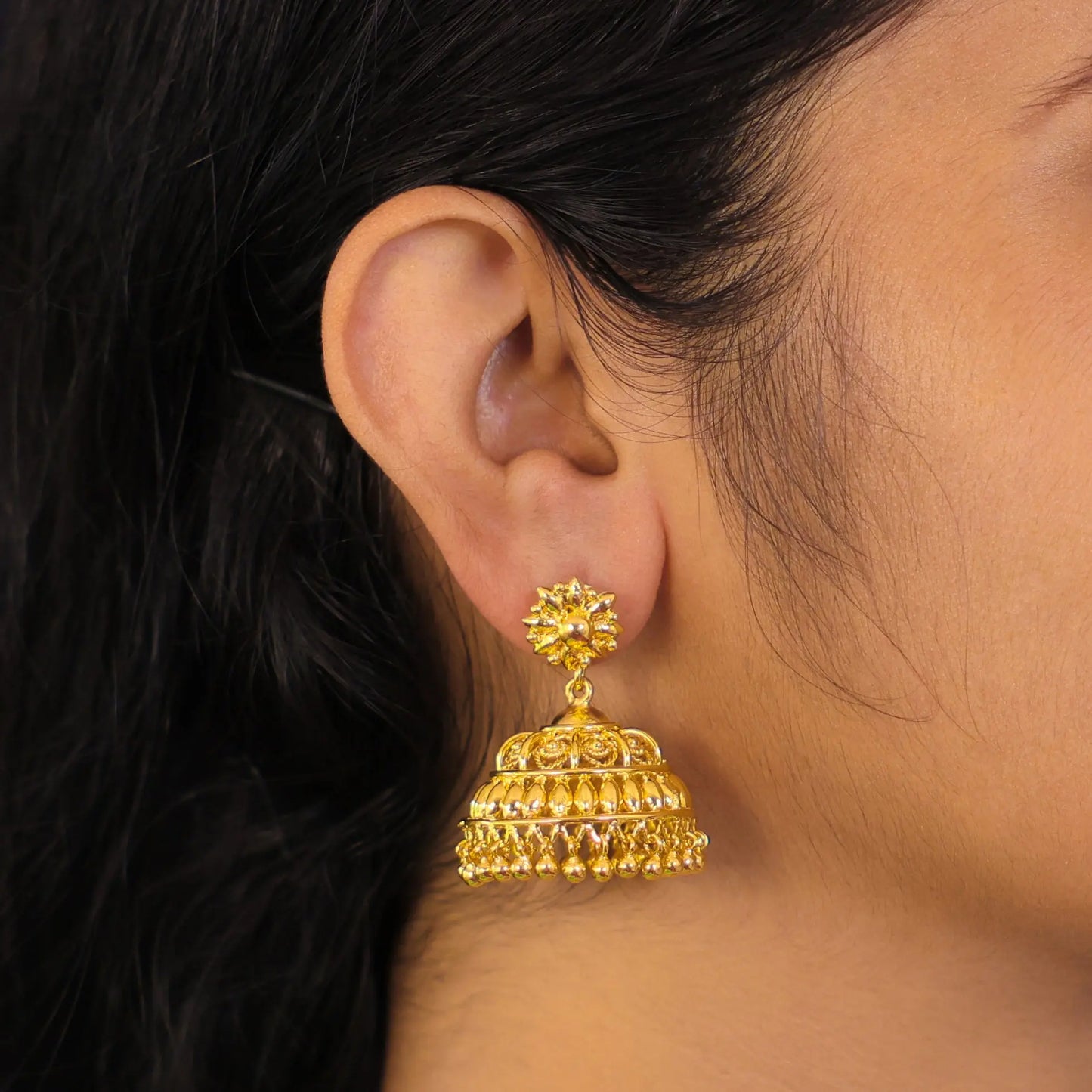 gold plated jhumka