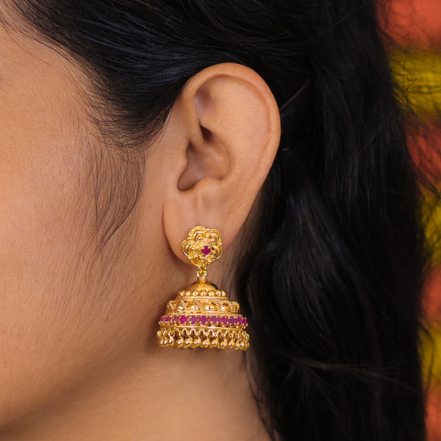 gold plated jhumka