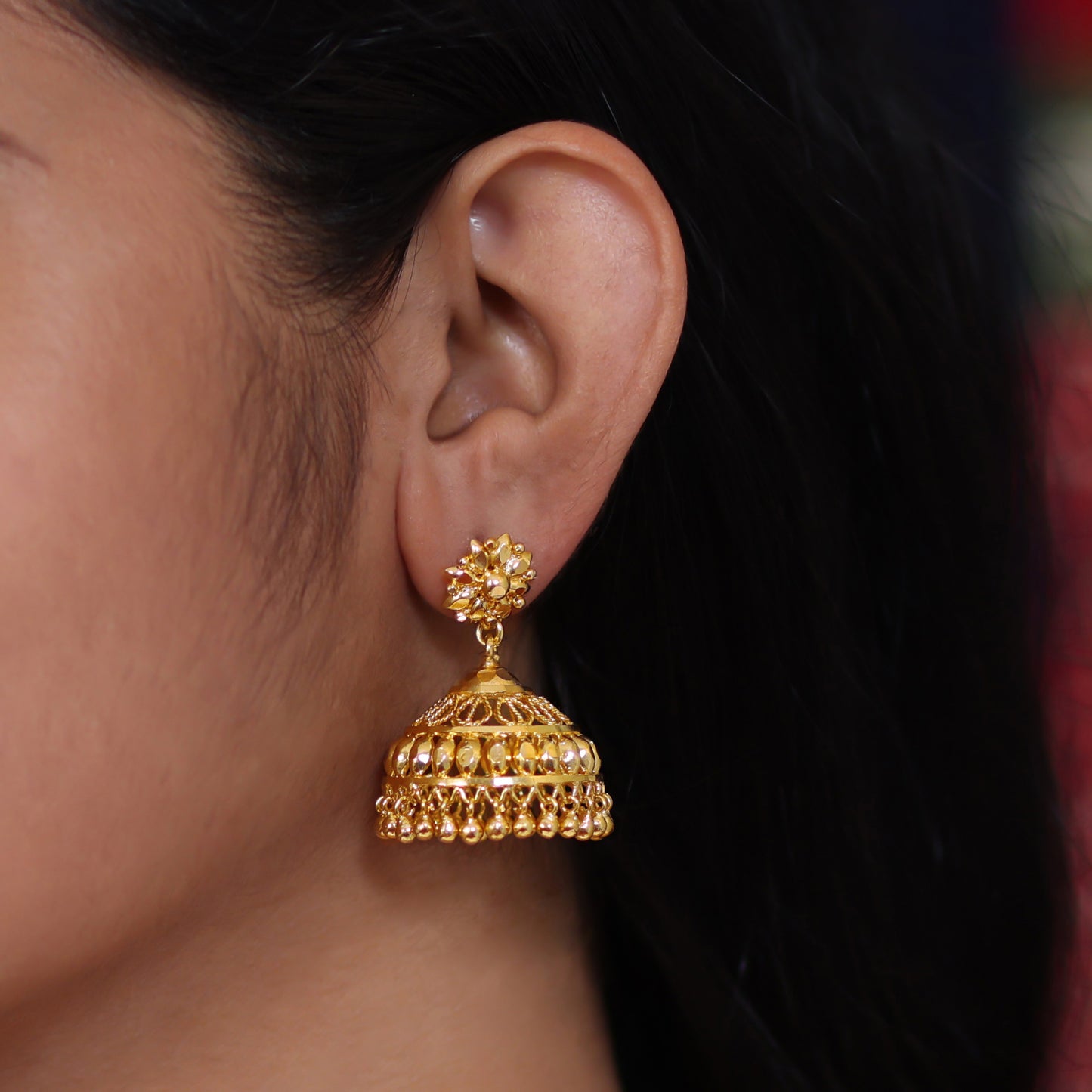 gold plated jhumka