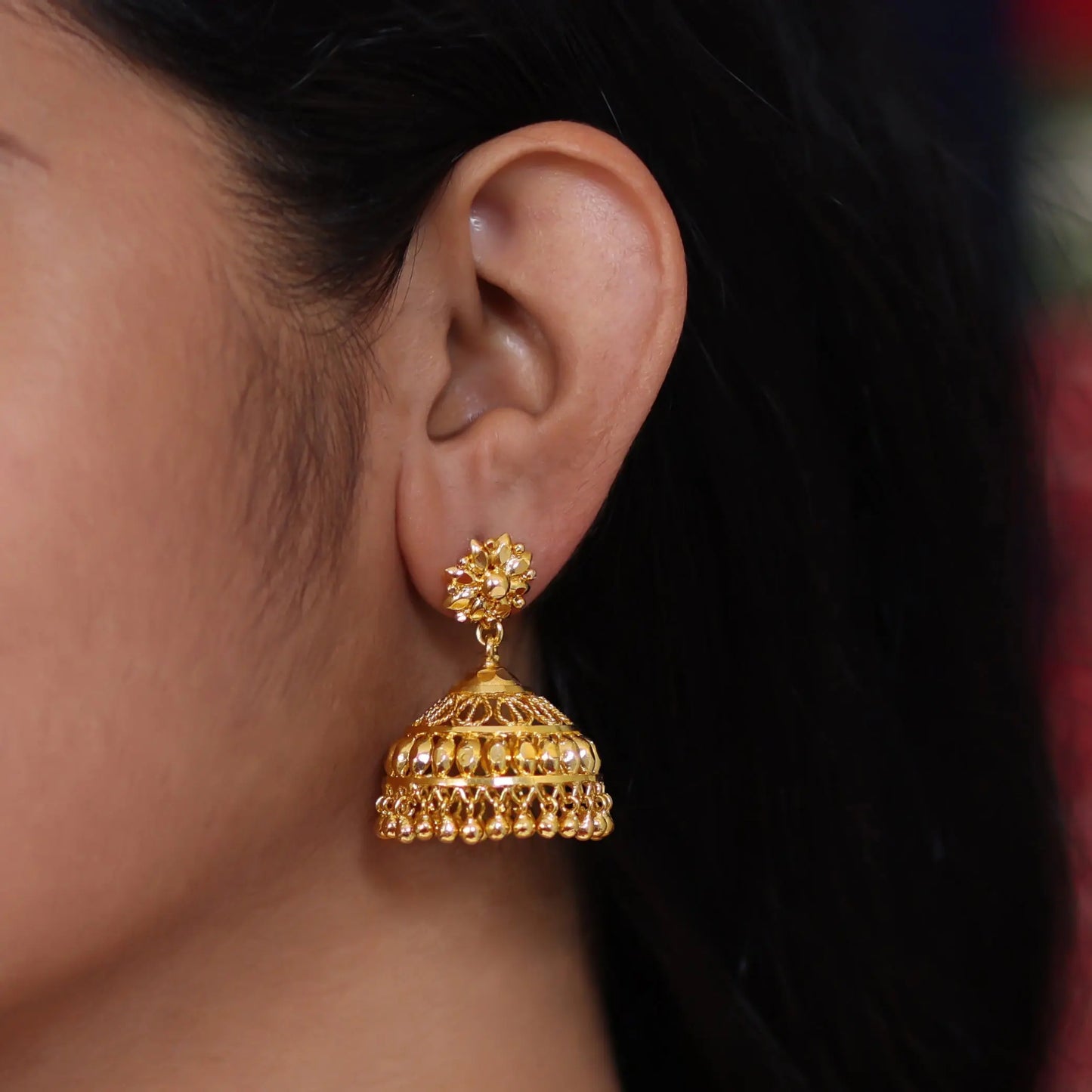 gold plated jhumka