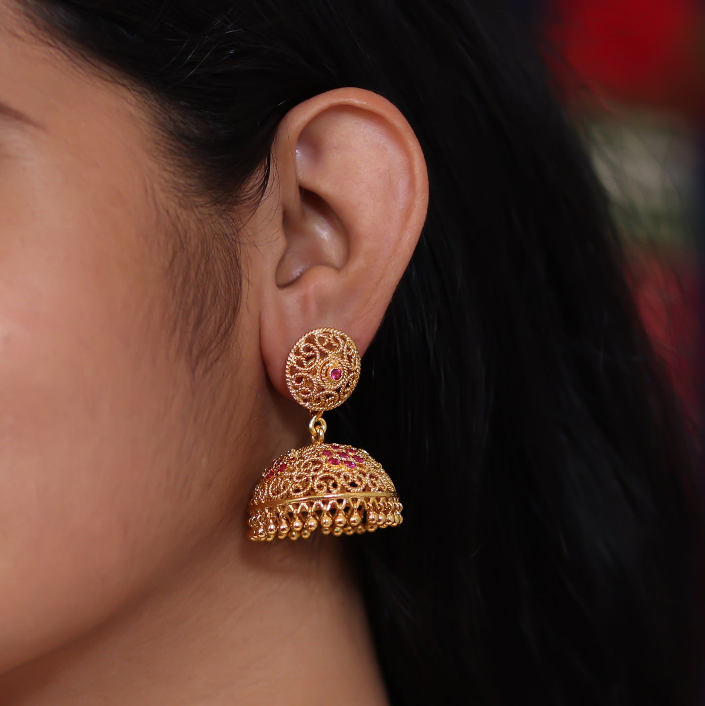 gold plated jhumka