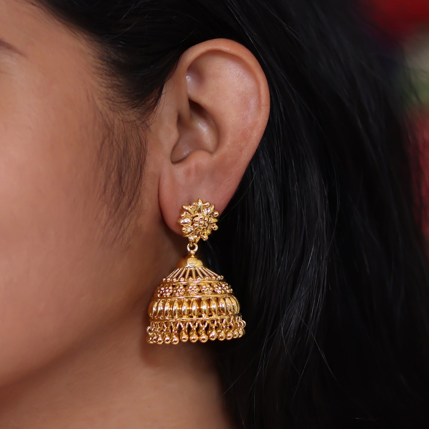 gold plated jhumka