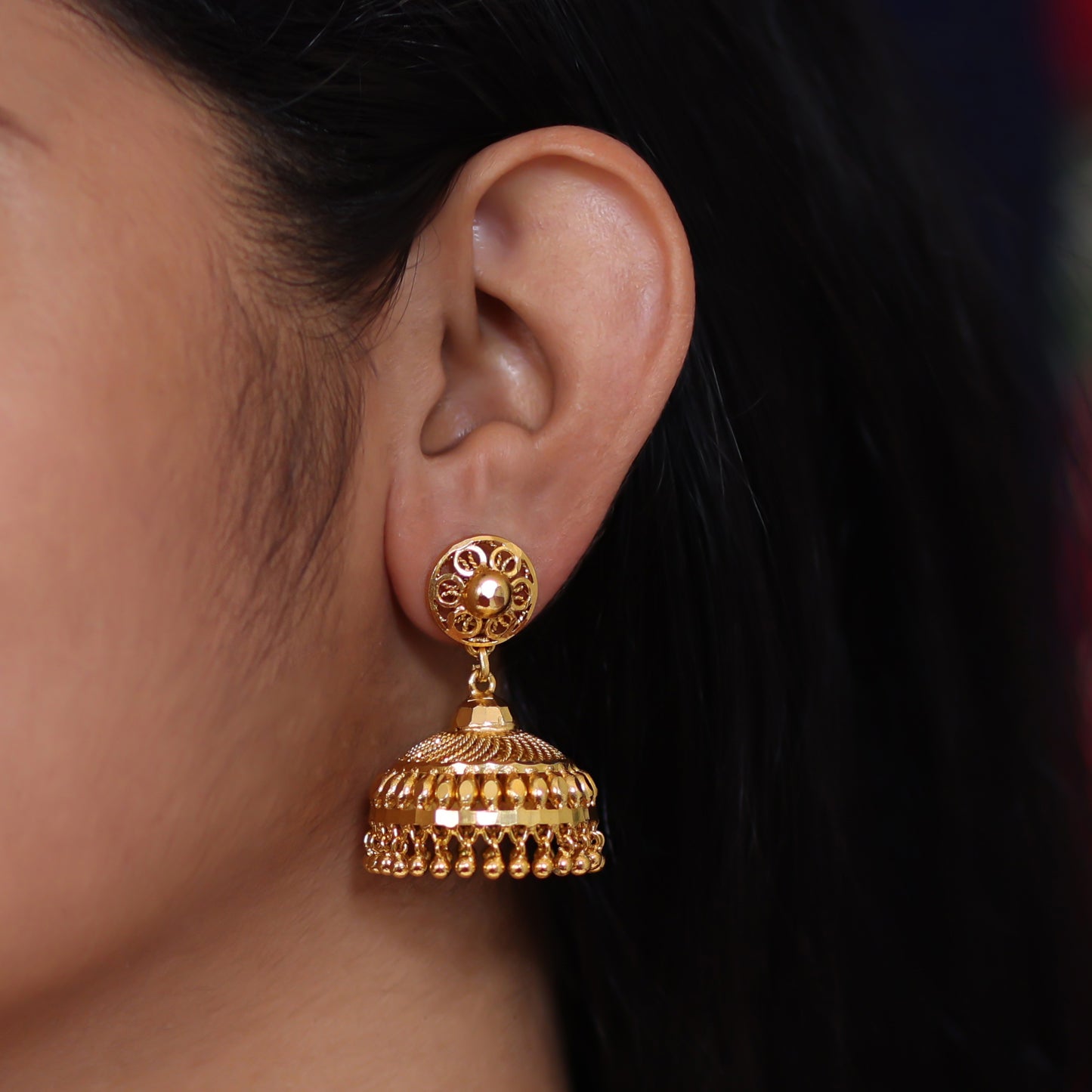 gold plated jhumka