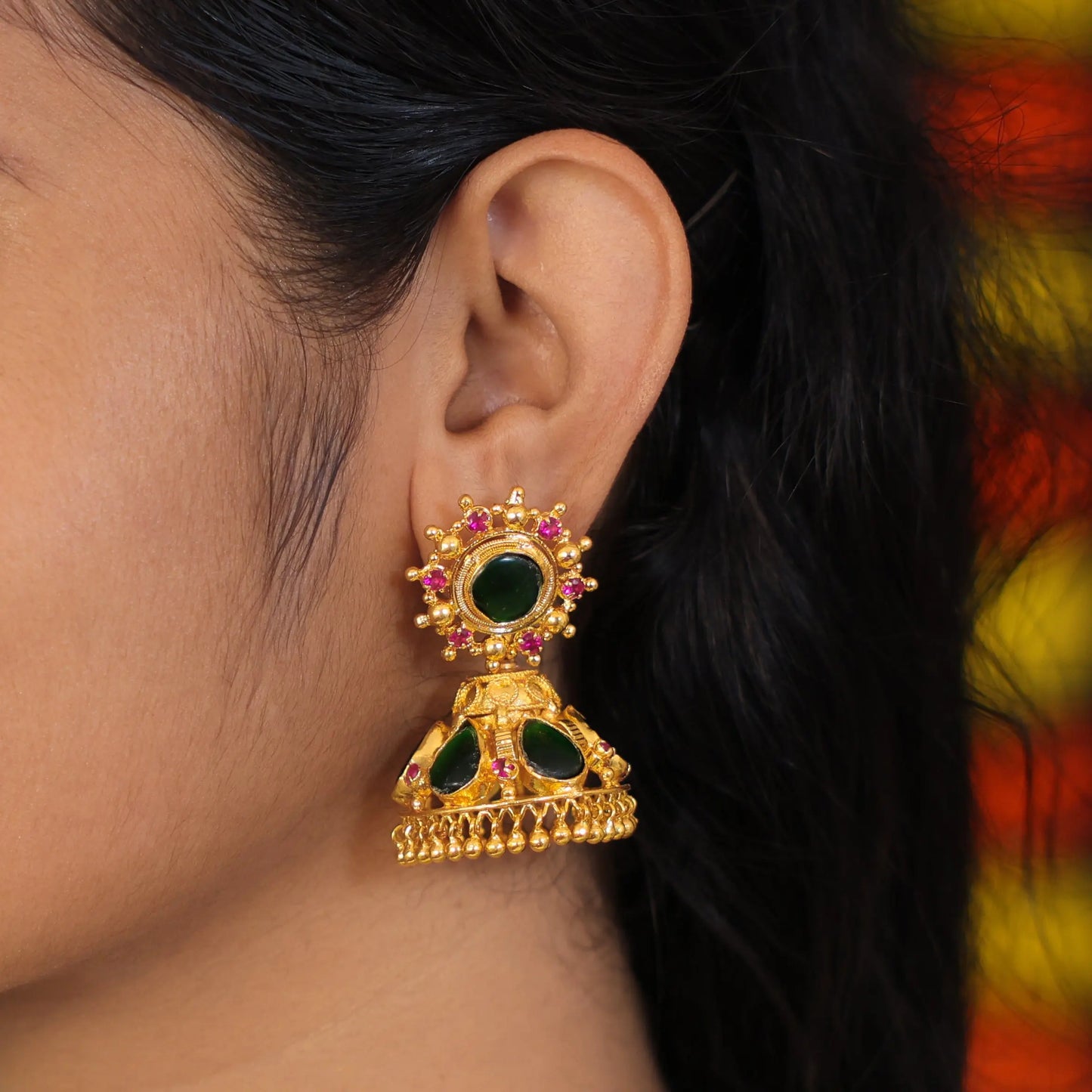 gold plated jhumka