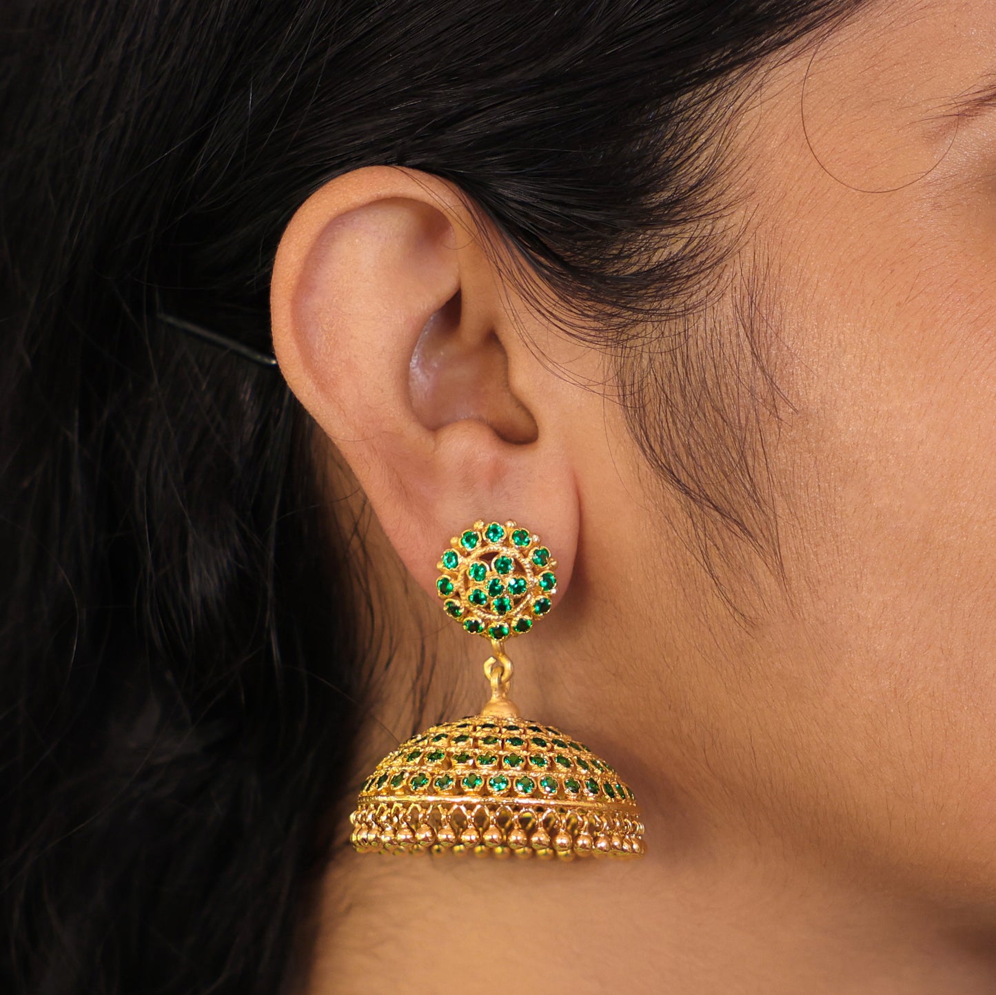 gold plated jhumka