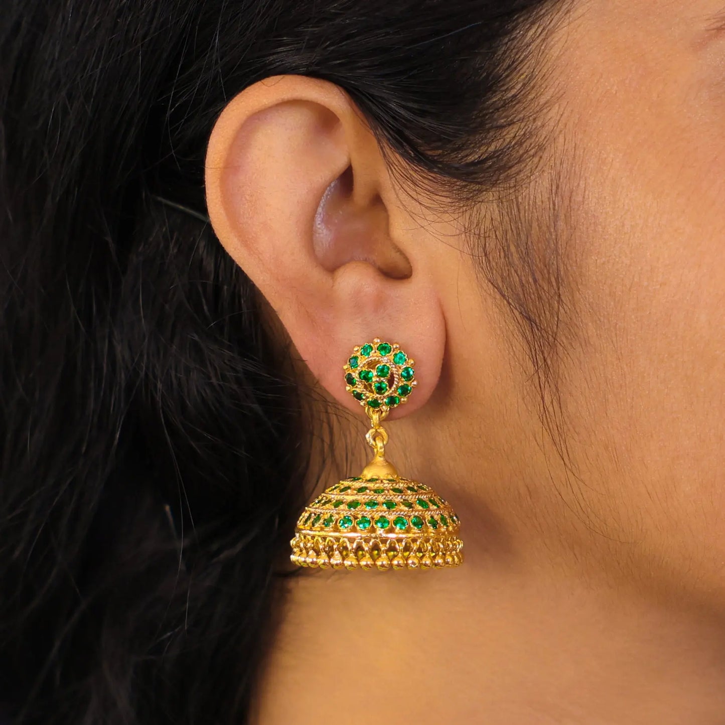 gold plated jhumka