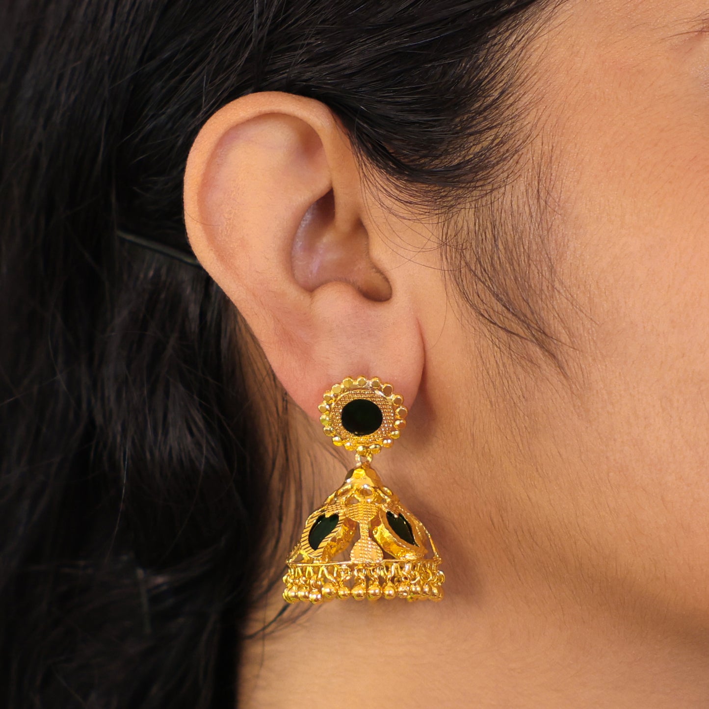 gold plated jhumka