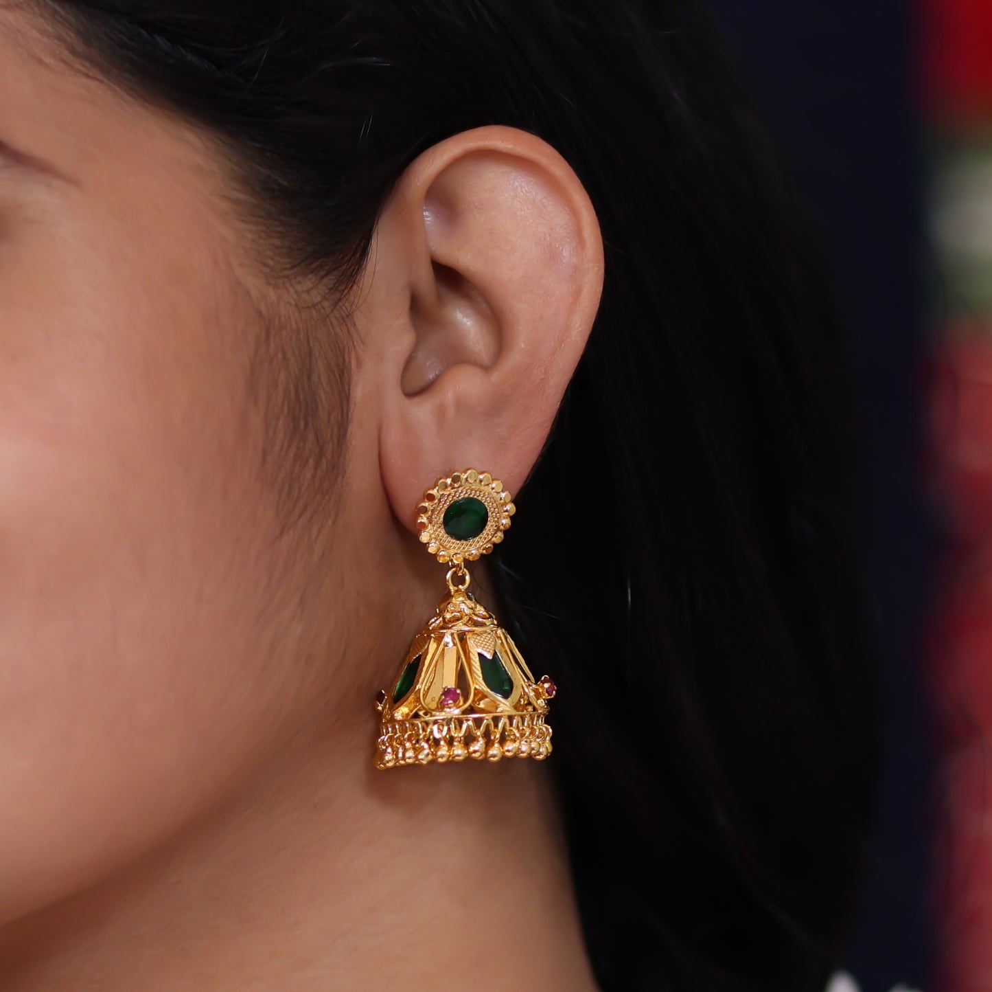 gold plated jhumka