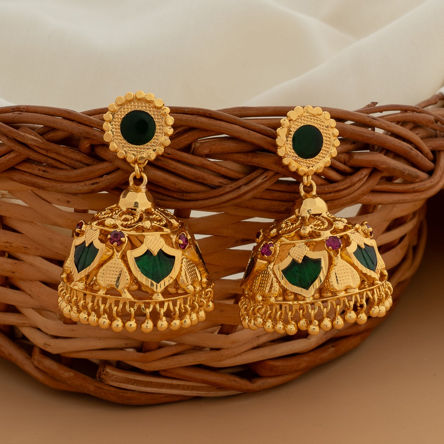 gold plated jhumka