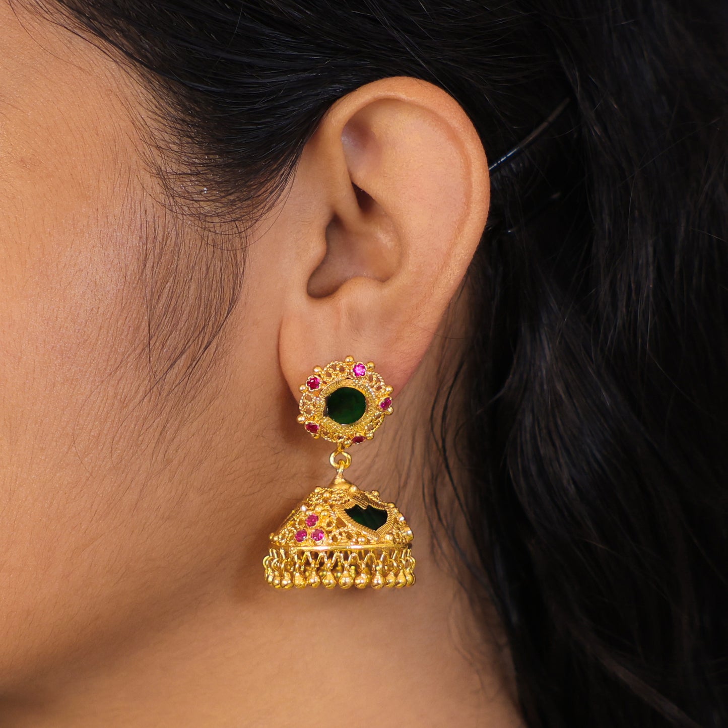 gold plated jhumka