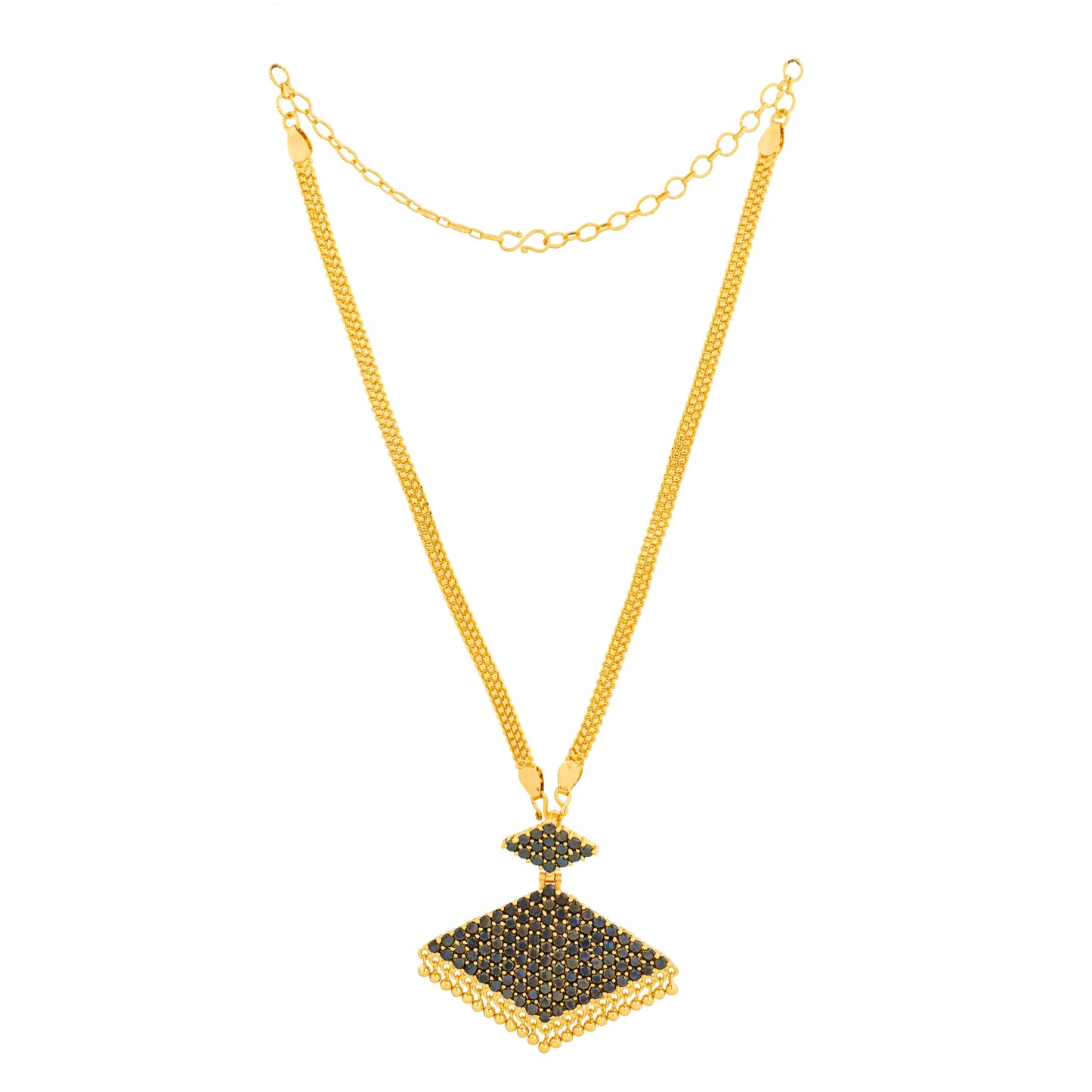 PATHAKAM CHAIN PENDANT CP 89 BLACK NAYAGOLD MERAGOLD
