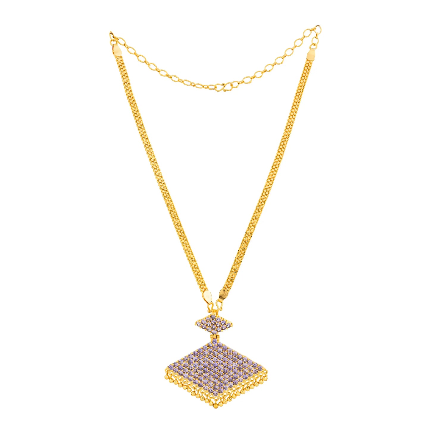 PATHAKAM CHAIN PENDANT CP89 PURPLE NAYAGOLD MERAGOLD