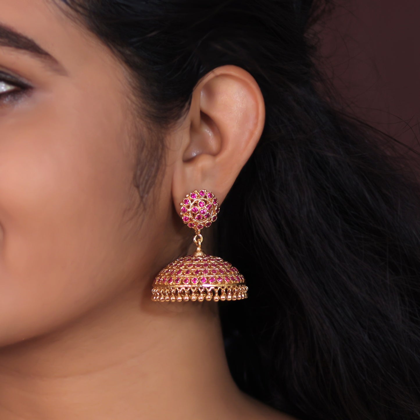 gold plated jhumka