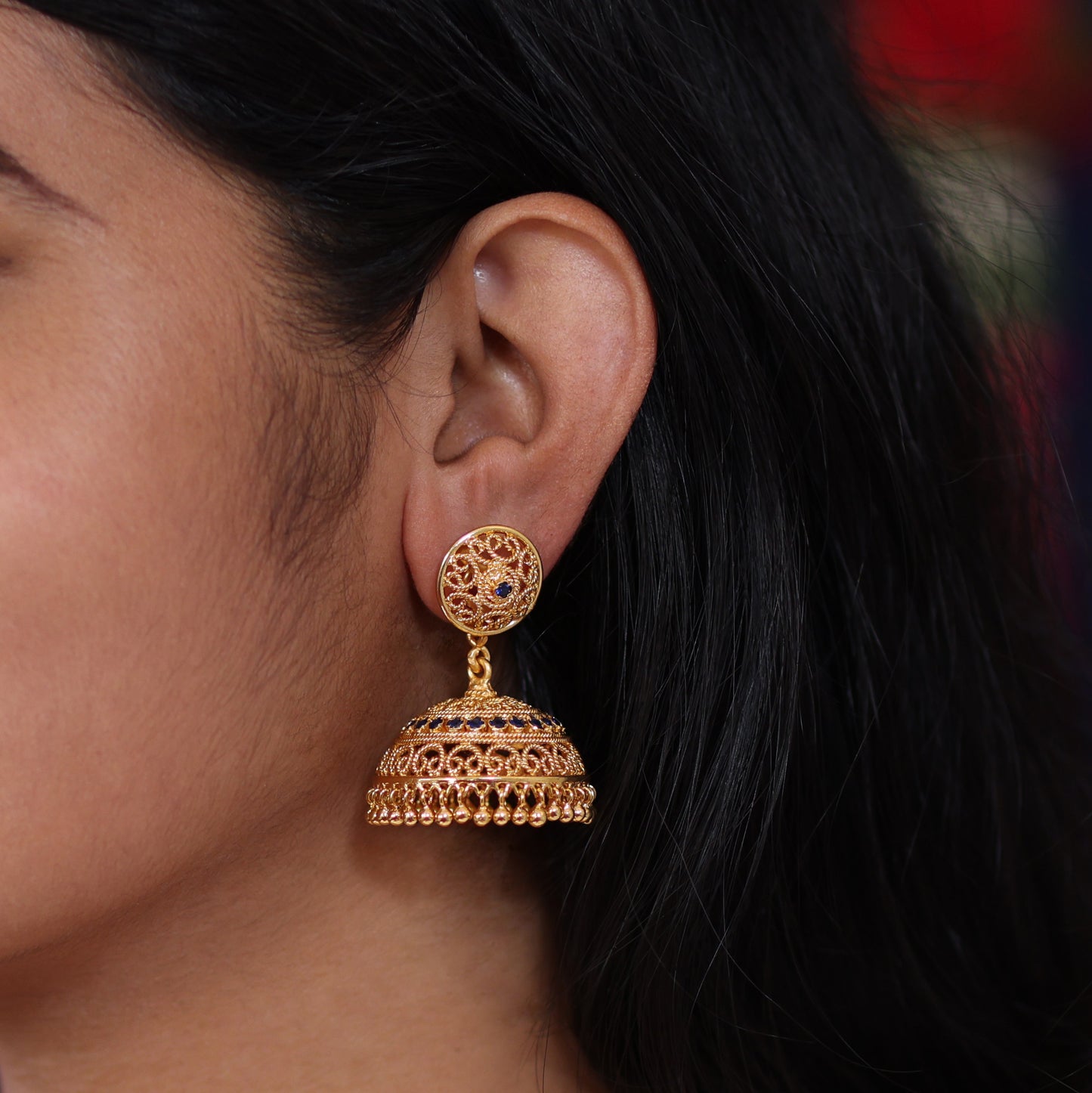 gold plated jhumka