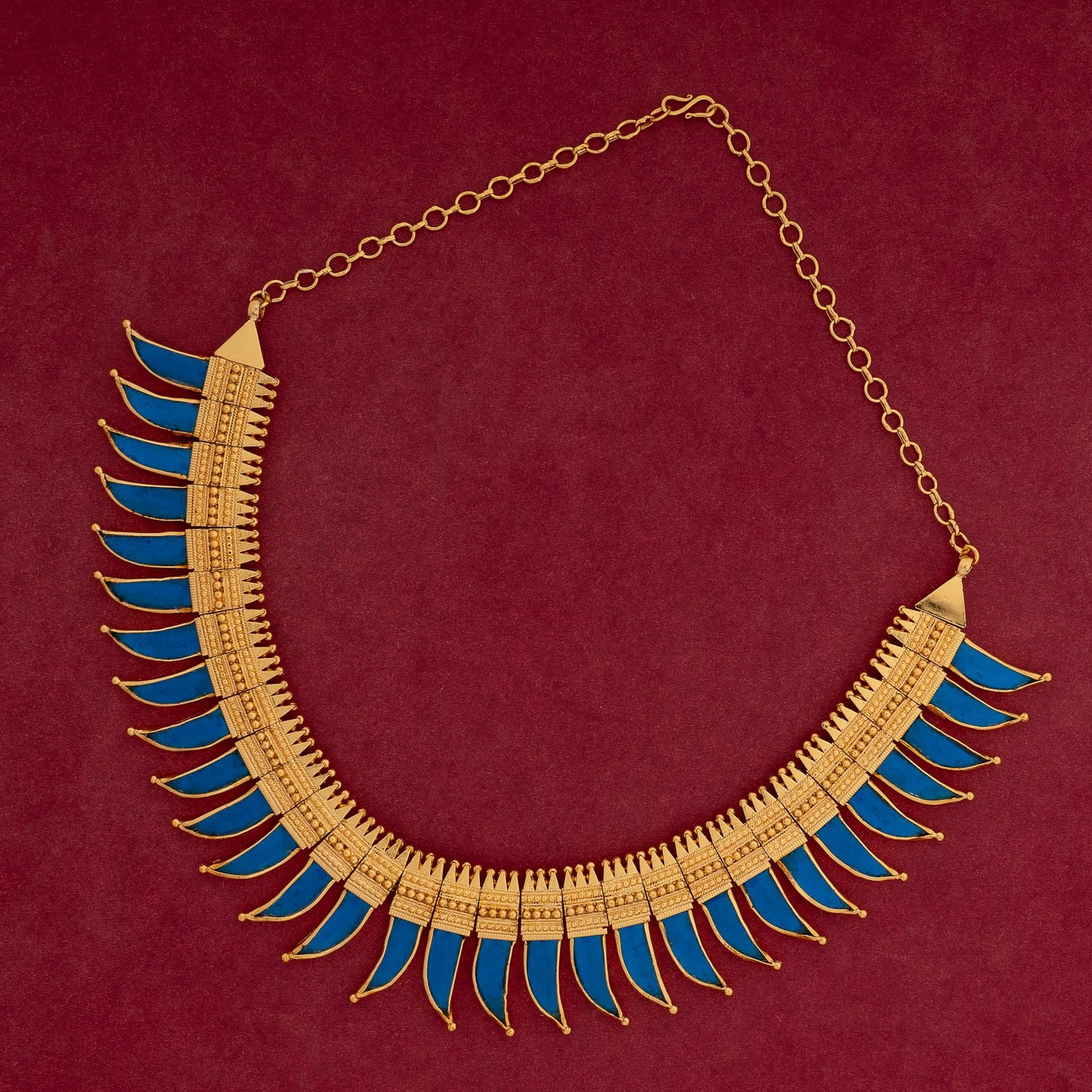 PULINAGAM SKYBLUE NECKLACE N135 B NAYAGOLD MERAGOLD