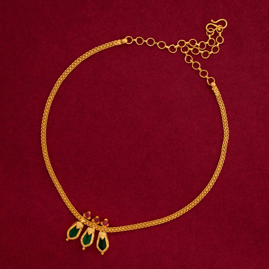 THREE PETALS NAGAPADAM NECKLACE N49 G NAYAGOLD MERAGOLD