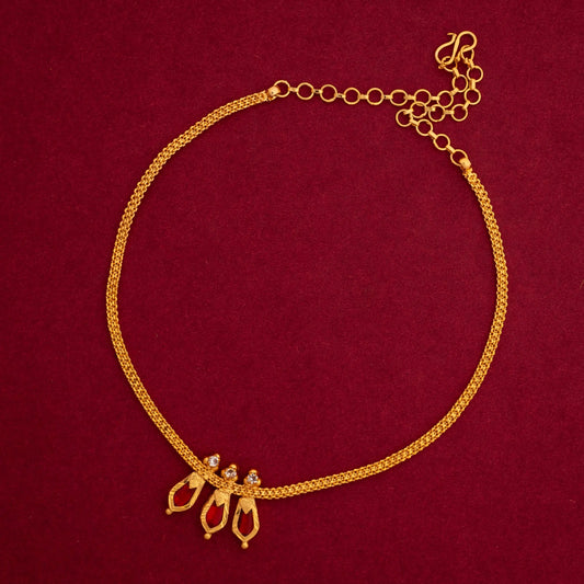 THREE PETELS NAGAPADAM NECKLACE N49 NAYAGOLD MERAGOLD