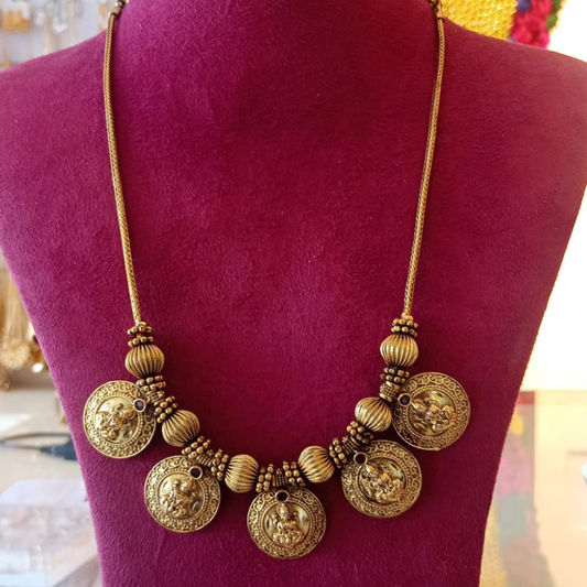 ANTIQUE COIN ULLIBALL LAKSHMI NECKLACE 