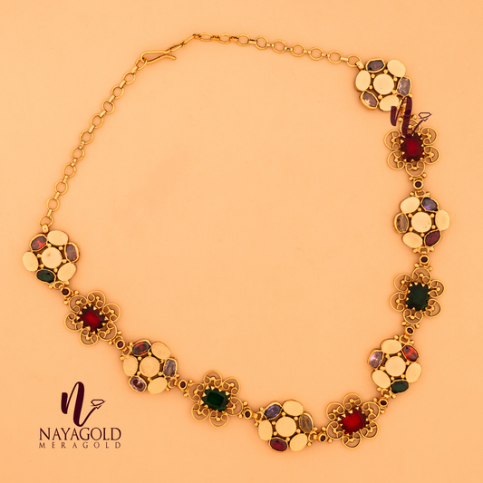 ANTIQUE FLOWER STONE NECKLACE