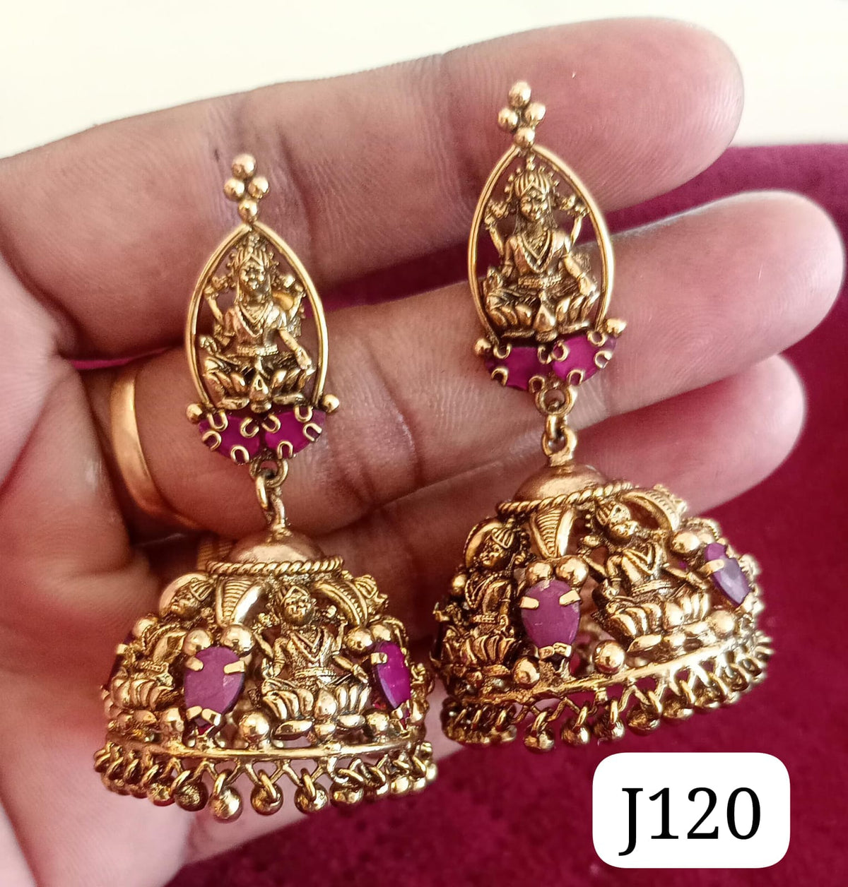 ANTIQUE LAKSHMI STONE  JUMUKA 