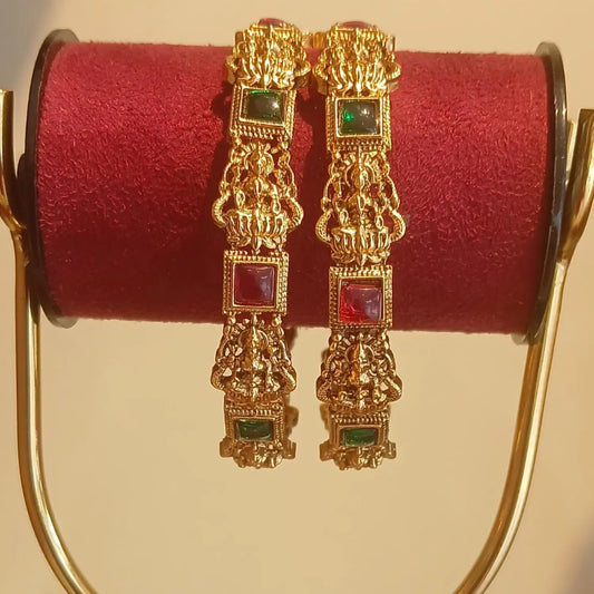 ANTIQUE RUBY LAKSHMI BANGLE