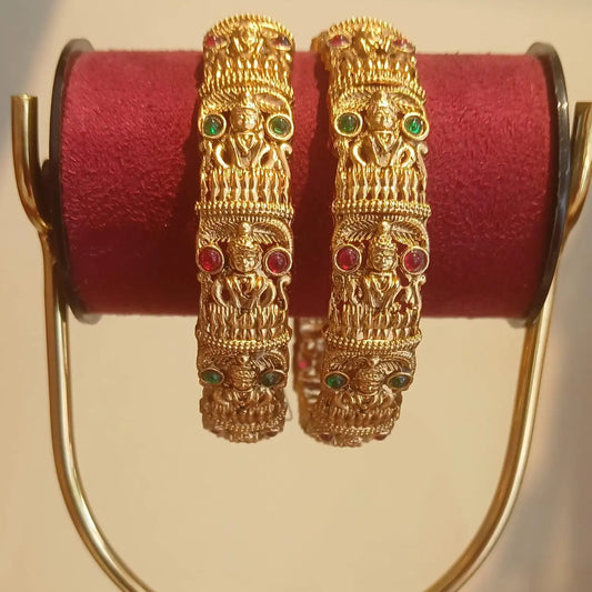 ANTIQUE STONE LAKSHMI BANGLE 